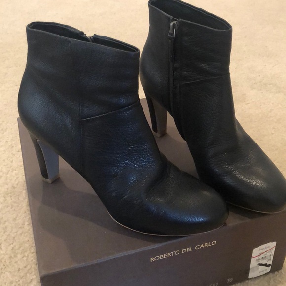 Roberto Del Carlo soft black leather bootie - Picture 1 of 5
